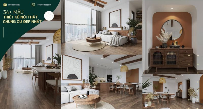 [500+] Thiết kế nội thất căn hộ 100m2 đẹp, hiện đại 2022