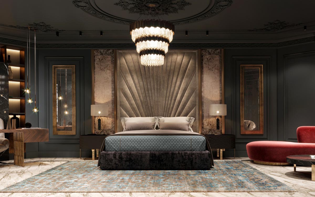 Phòng ngủ 25m2 theo thiết kế luxury đầy quý phái