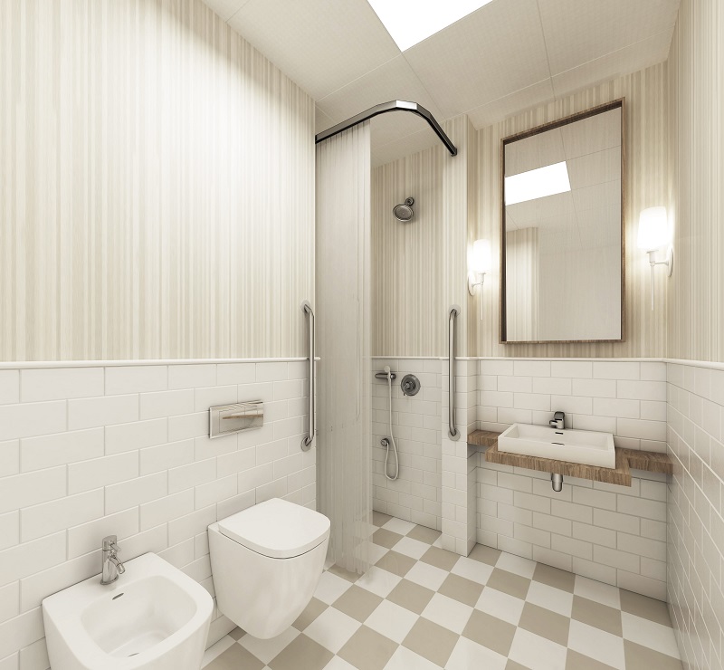 Mẫu nhà vệ sinh đơn giản, rộng rãi phổ biến tại các chung cư