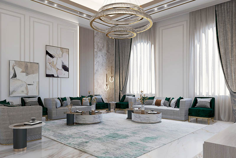 Nhà sử dụng tone trắng sang trọng giúp tôn lên vẻ đẹp của nội thất