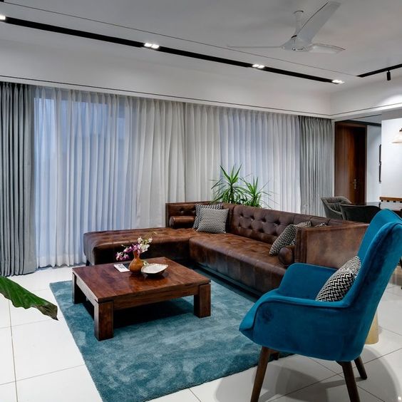 Thiết kế phòng khách chung cư cần chú ý đến chất liệu nội thất