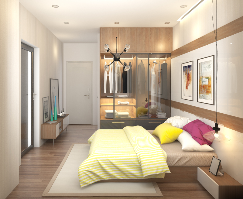 Nội thất phòng ngủ hiện đại, trang nhã và tinh tế phù hợp với diện tích 7m2