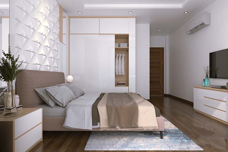 Phòng ngủ thứ 2 có phong cách thiết kế nội thất tương đồng với phòng ngủ master dành cho con trai lớn