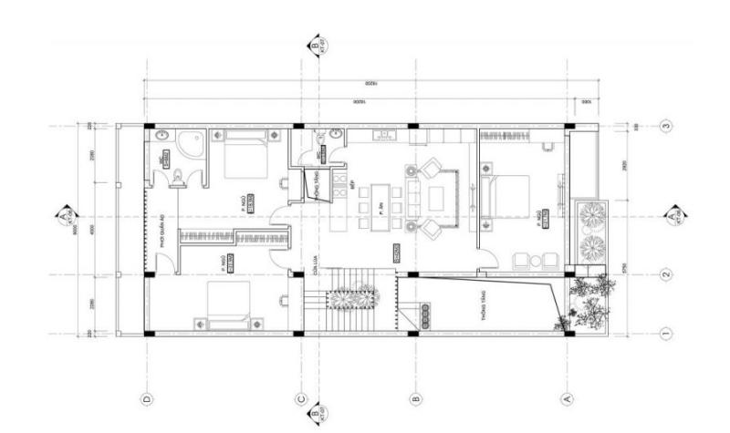 Mẫu bản vẽ chung cư đẹp tiên nghi với 3 phòng ngủ