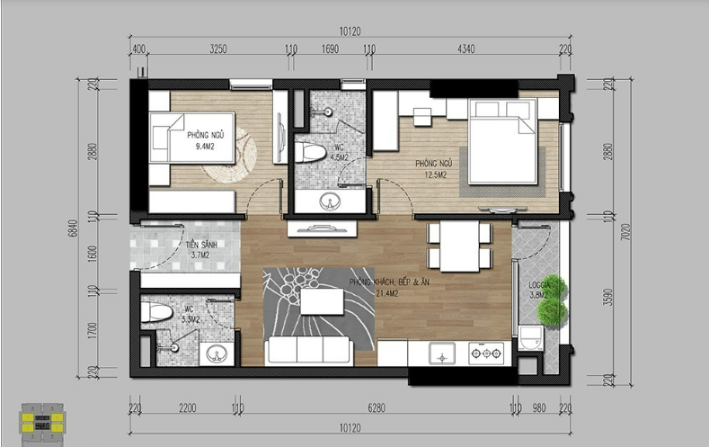 Thiết kế mặt bằng xác định các vị trí đặt đồ nội thất