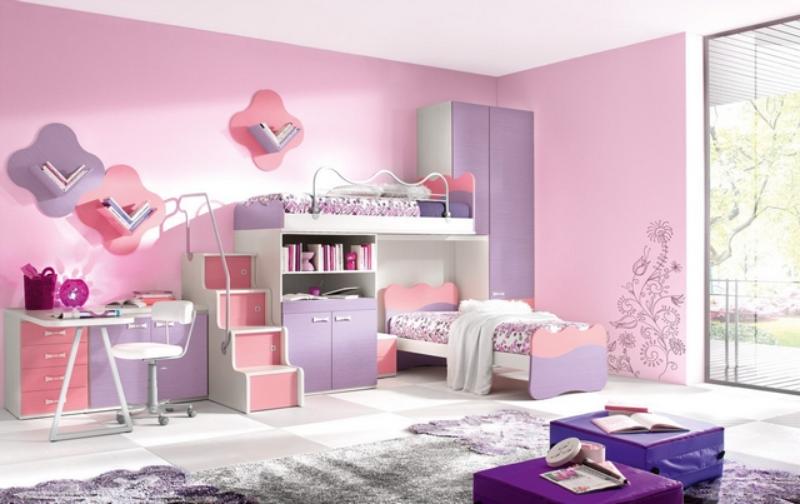 Giường ngủ cho bé gái dạng tầng