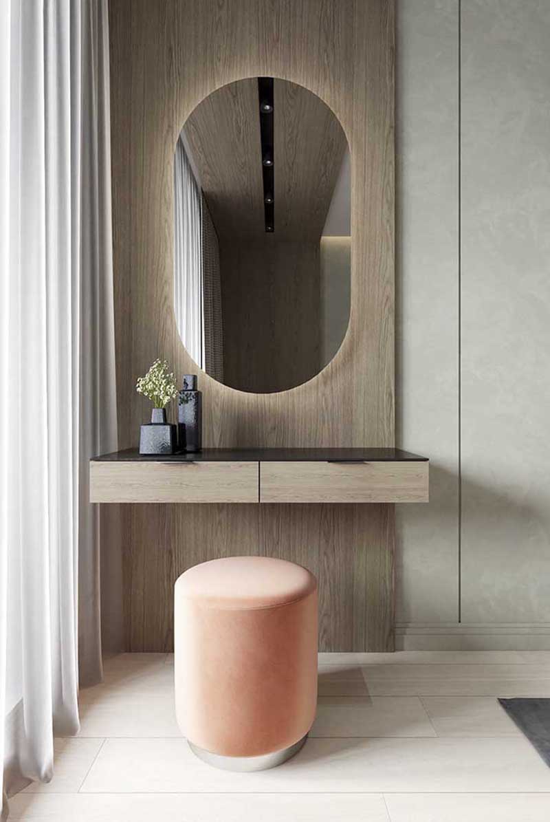 Bàn trang điểm treo tường mini gương dọc