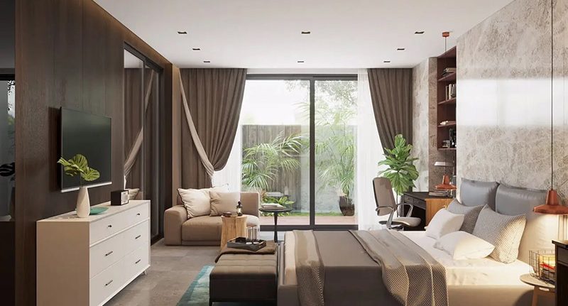 30+ Mẫu thiết kế phòng ngủ 14m2 đẹp như mơ, đầy đủ tiện nghi