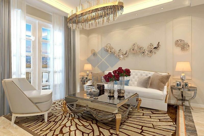 Thiết kế phòng khách nhà phố tân cổ điển