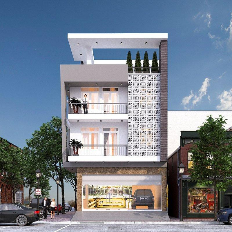 Mẫu nhà thiết kế 2 tầng vừa ở vừa kinh doanh