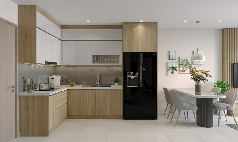 Phòng bếp chung cư chữ L