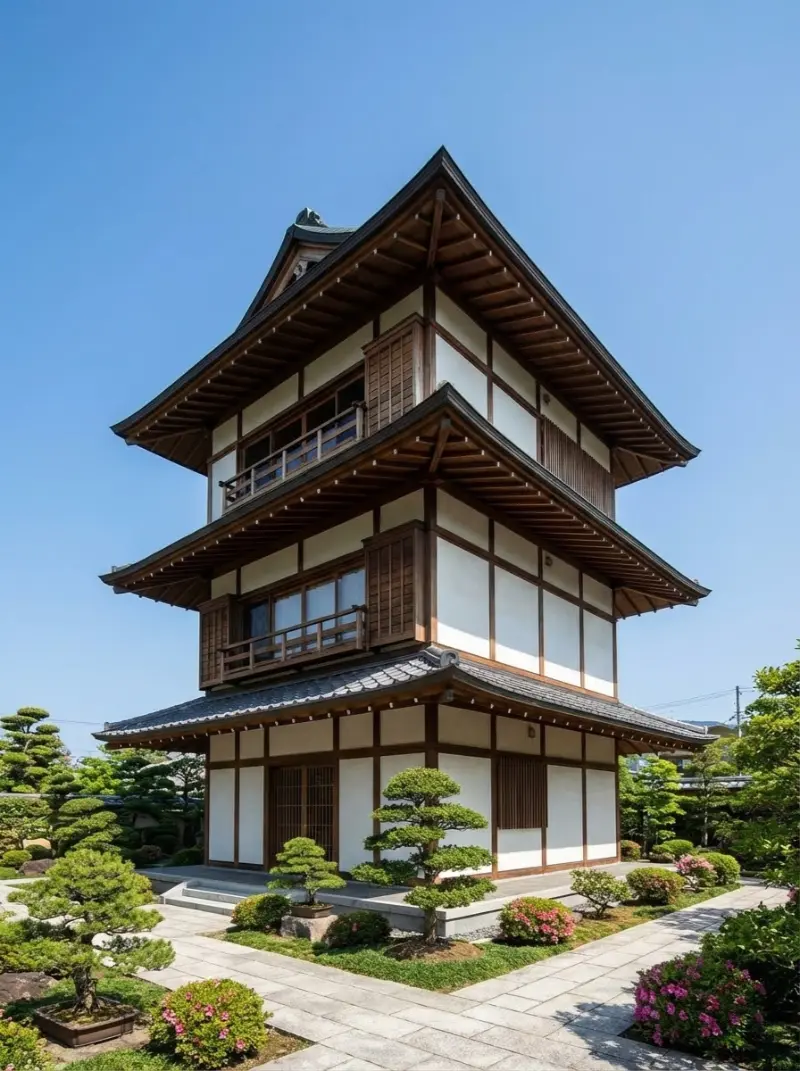 Biệt thự 3 tầng mái Nhật