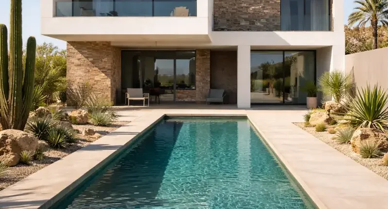 Thiết kế biệt thự 2 tầng có hồ bơi đẹp hiện đại, tinh tế