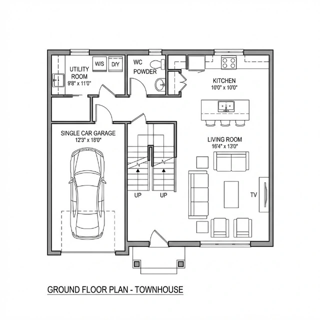 Bản vẽ mặt bằng công năng nhà 3 tầng 1 tum