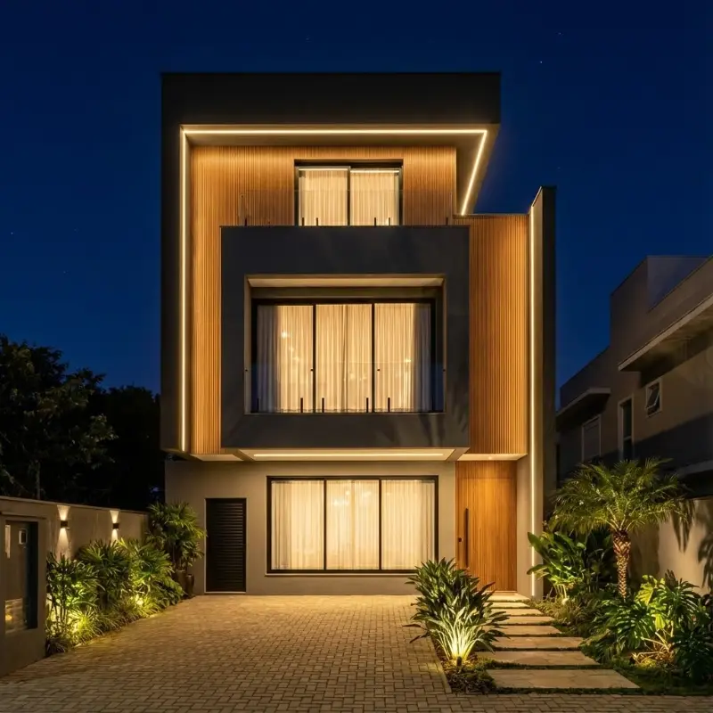 Mẫu nhà phố 3 tầng phong cách hiện đại